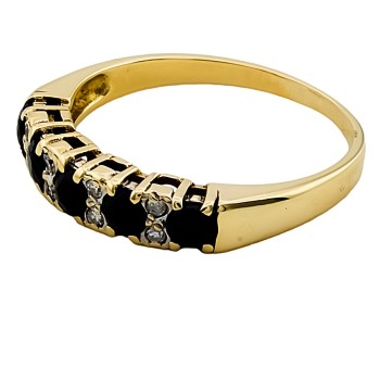 9ct Gold Sapphire/Diamond Half Eternity Ring size N